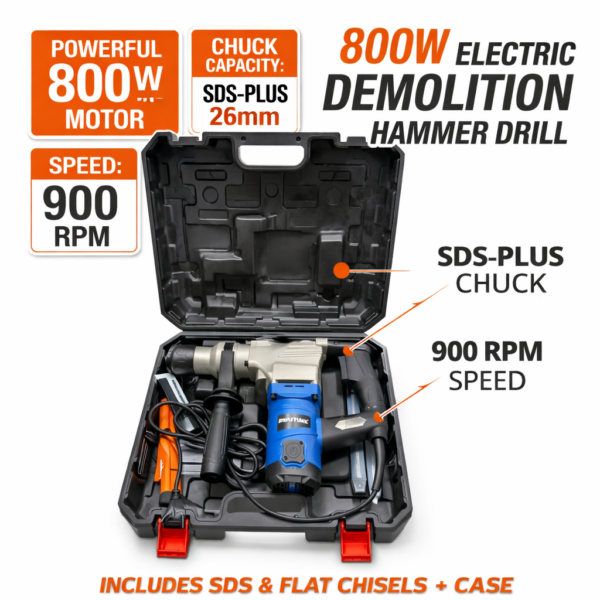 Κρουστικό Κατεδαφιστικό Ρεύματος 800W SDS Plus 26mm electronistas.gr