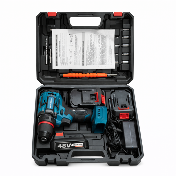 Σετ Κρουστικό Δραπανοκατσάβιδο Μπαταρίας 48V με 2 Μπαταρίες & Εξαρτήματα electronistas.gr