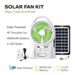Ηλιακό Κιτ Ανεμιστήρα 16'' με Φωτισμό & Μπαταρία 4500mAh electronistas.gr