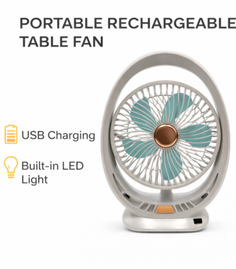 Ανεμιστήρας Επαναφορτιζόμενος Φορητός με LED & USB electronistas.gr