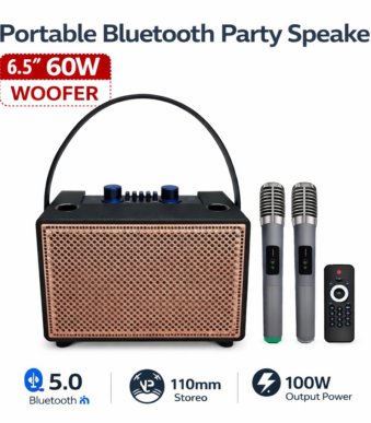 Φορητό Ηχείο Woofer 6.5″ Bluetooth 60W με USB/TF & MIC electronistas.gr
