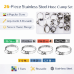 Σετ 26τμχ Μεταλλικοί Σφιγκτήρες Σωλήνων 10–38mm electronistas.gr