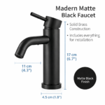 Αναμεικτική Βρύση Μαύρο Ματ 17cm electronistas.gr