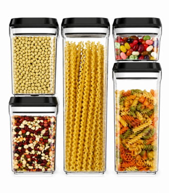 Σετ 5τμχ Πλαστικά Βάζα Τροφίμων με Καπάκι electronistas.gr