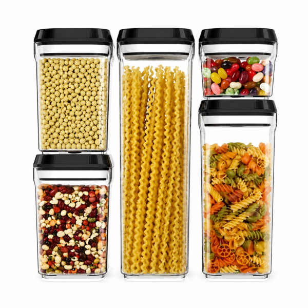 Σετ 5τμχ Πλαστικά Βάζα Τροφίμων με Καπάκι electronistas.gr