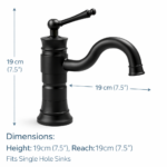 Αναμεικτική Μπαταρία Νιπτήρα Ρετρό Μαύρη electronistas.gr