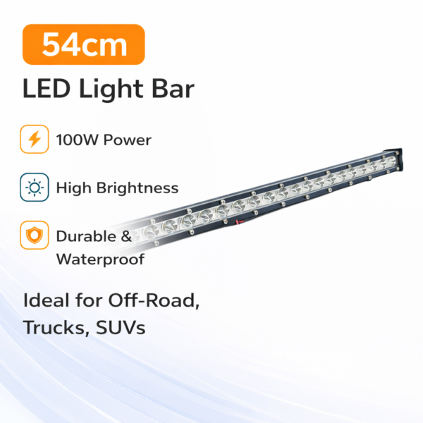 Μπάρα LED Αυτοκινήτου 100W 54cm Προβολέας Υψηλής Απόδοσης electronistas.gr