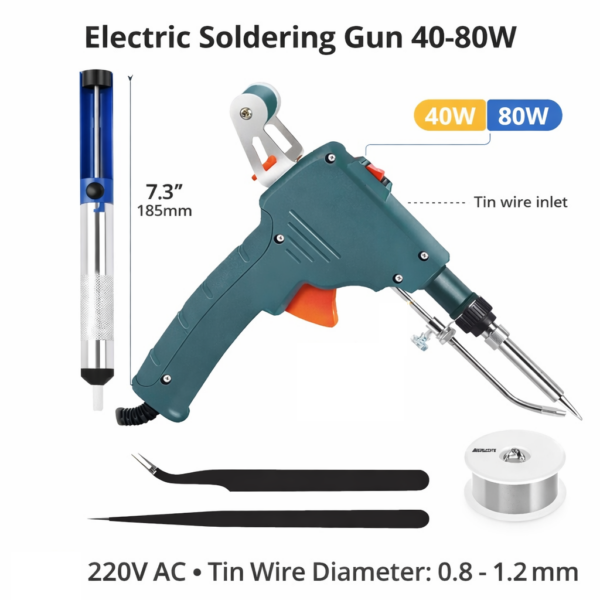 Ηλεκτρικό Πιστόλι Συγκόλλησης 40-80W Ρυθμιζόμενης Ισχύος electronistas.gr