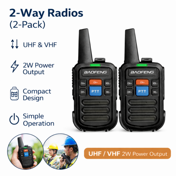 Σετ 2τμχ Mini Ασύρματοι Πομποδέκτες UHF/VHF 2W Χωρίς Οθόνη electronistas.gr