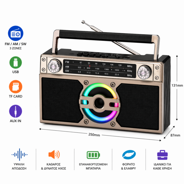 Ρετρό Επιτραπέζιο Ραδιόφωνο electronistas.gr