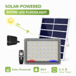 Αδιάβροχος Ηλιακός Προβολέας LED 300W με Τηλεχειριστήριο electronistas.gr