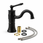 Αναμεικτική Μπαταρία Νιπτήρα Ρετρό Μαύρη electronistas.gr