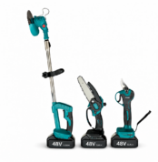 Επαναφορτιζόμενο Σετ Κήπου 3 σε 1 (Χορτοκοπτικό, Mini Πριόνι 15cm & Ψαλίδι Κλαδέματος 48V) electronistas.gr