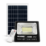 Ηλιακός Προβολέας LED 100W με Πάνελ, Τηλεχειριστήριο & Χρονοδιακόπτη IP67 electronistas.gr