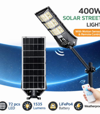 Ηλιακός Προβολέας Δρόμου 400W με Τηλεχειριστήριο & Αισθητήρα electronistas.gr