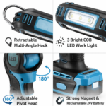 Ασύρματο LED Φωτιστικό Εργασίας 24V με Περιστρεφόμενη Κεφαλή electronistas.gr