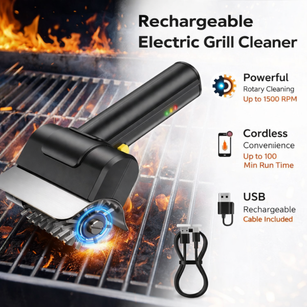 Επαναφορτιζόμενη Ηλεκτρική Καθαριστική Μηχανή Ψησταριάς 1500 Σ.Α.Λ. electronistas.gr