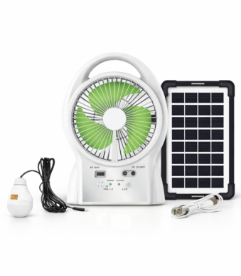 Φορητός Ηλιακός Ανεμιστήρας 6'' με LED Φωτισμό & USB electronistas.gr