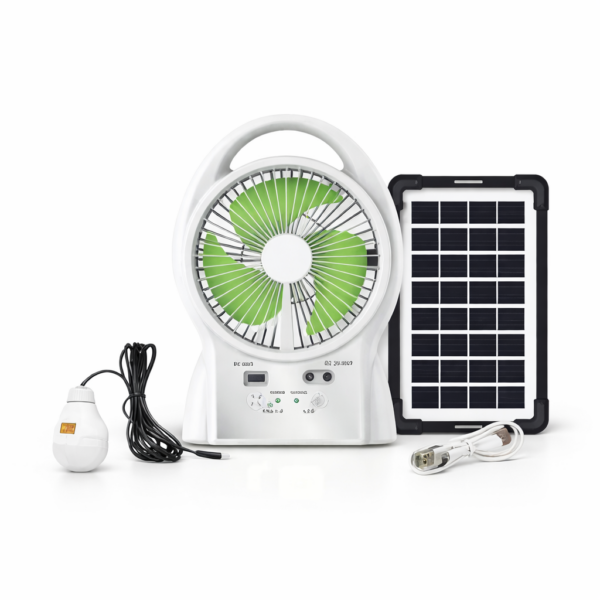 Φορητός Ηλιακός Ανεμιστήρας 6'' με LED Φωτισμό & USB electronistas.gr