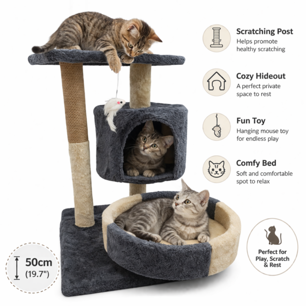 Γατόδεντρο / Ονυχοδρόμιο 50cm με Παιχνίδια electronistas.gr