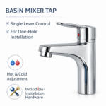 Αναμεικτική Μπαταρία Νιπτήρα Μπάνιου Χρωμέ