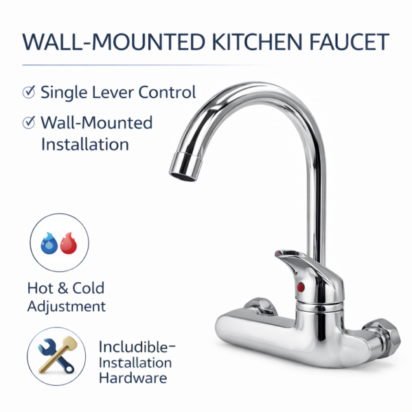 Επιτοίχια Αναμεικτική Μπαταρία Κουζίνας με Λαιμό Κύκνου electronistas.gr