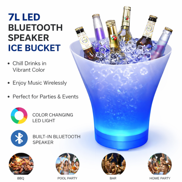 Κουβάς Πάγου 7L με LED Φωτισμό & Bluetooth Ηχείο 5W electronistas.gr