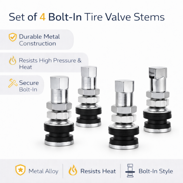 Σετ 4Τμχ Βαλβίδες Τροχού Αυτοκινήτου Bolt-In Μεταλλικές Υψηλής Αντοχής electronistas.gr