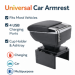 Τεμπέλης Αυτοκινήτου Universal με USB Φόρτιση & Ποτηροθήκη electronistas.gr