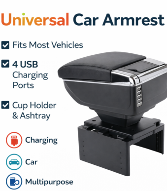 Τεμπέλης Αυτοκινήτου Universal με USB Φόρτιση & Ποτηροθήκη electronistas.gr