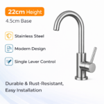 Αναμεικτική Βρύση Χρωμέ 22cm με Πλήρες Σετ Εγκατάστασης electronistas.gr