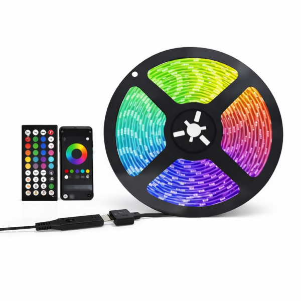 Ασύρματη Ταινία LED RGB 5V 5m με Τηλεχειριστήριο & USB electronistas.gr