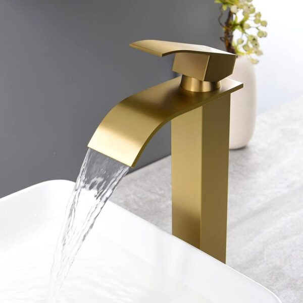 Αναμεικτική Μπαταρία Νιπτήρα Καταρράκτη Χρυσή electronistas.gr