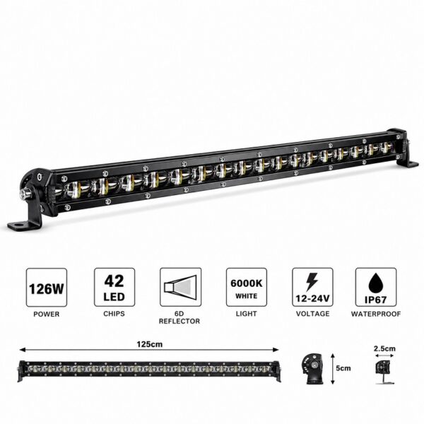 LED Μπάρα Super Slim 6D Reflector 126W 125cm electronistas.gr