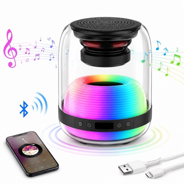 Φορητό Ασύρματο Ηχείο Bluetooth με LED Φωτισμό electronistas.gr