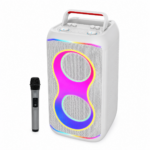 Φορητό Ηχείο Karaoke Bluetooth 2x6.5" με Μικρόφωνο Λευκό electronistas.gr