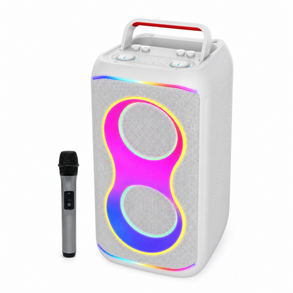 Φορητό Ηχείο Karaoke Bluetooth 2x6.5" με Μικρόφωνο Λευκό electronistas.gr