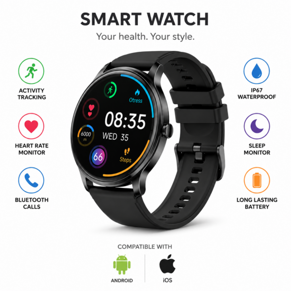Smartwatch με Bluetooth Κλήσεις & Fitness Tracker electronistas.gr