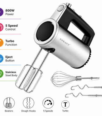 Μίξερ Χειρός 800W με Turbo Ανοξείδωτο electronistas.gr