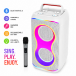 Φορητό Ηχείο Karaoke Bluetooth 2x6.5" με Μικρόφωνο Λευκό electronistas.gr