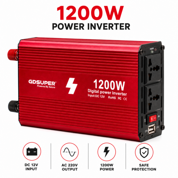 Μετατροπέας Ρεύματος Inverter 1200W DC 12V σε AC 220V electronistas.gr