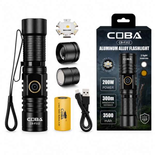 Επαναφορτιζόμενος Φακός Αλουμινίου LED 200W με Zoom & Μαγνήτη electronistas.gr