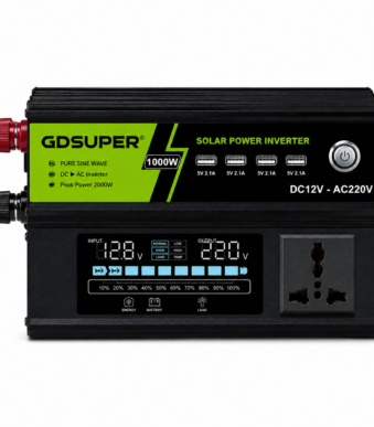 Μετατροπέας Ρεύματος 1000W 12V/24V DC σε 220V/110V AC με Οθόνη LCD & 4 Θύρες USB electronistas.gr