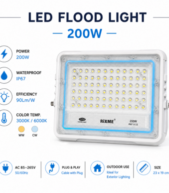 Αδιάβροχος LED Προβολέας 200W IP67 electronistas.gr