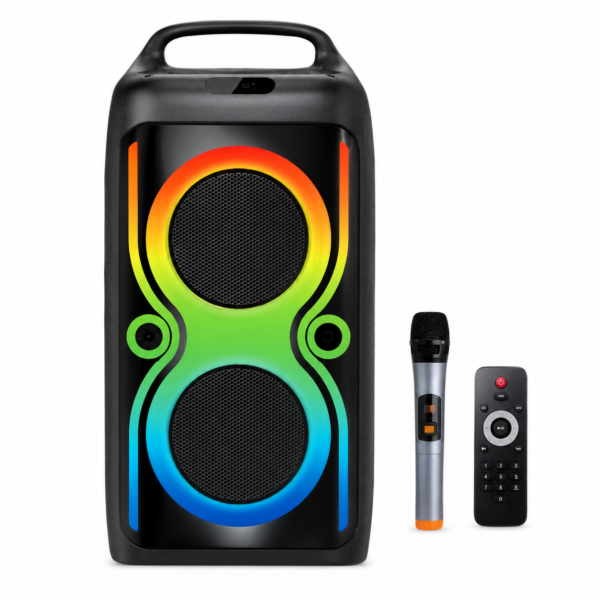 Φορητό Ηχείο Karaoke 8000W 2×6.5" με Ασύρματο Μικρόφωνο & LED Φωτισμό electronistas.gr