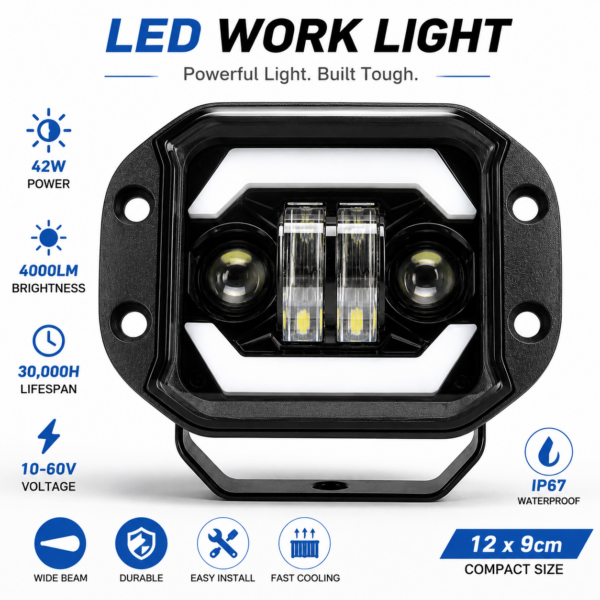 LED Προβολέας Εργασίας 42W 4000lm 10-60V electronistas.gr
