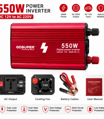 Μετατροπέας Ρεύματος Inverter 550W DC 12V σε AC 220V electronistas.gr