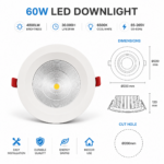 Χωνευτό LED Spot COB 60W 6500K 4800lm Λευκό electronistas.gr