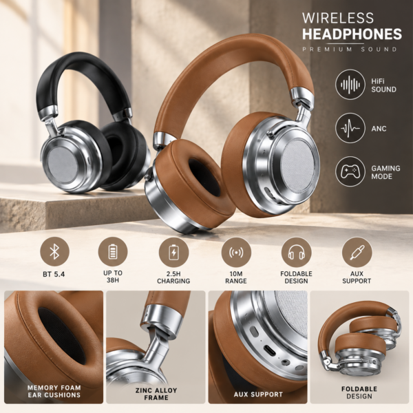 Ακουστικά Bluetooth 5.4 HiFi με ANC & Gaming Mode electronistas.gr