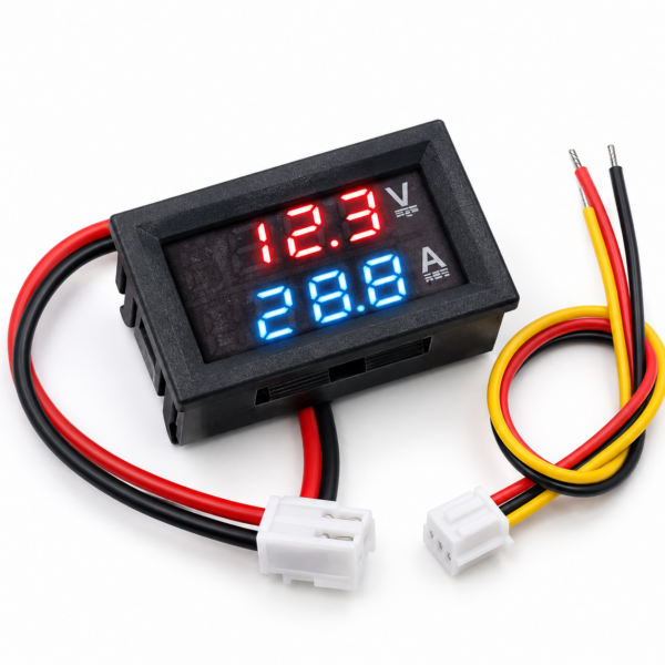 Ψηφιακό Βολτόμετρο / Αμπερόμετρο DC 0–100V / 50A με Διπλή Οθόνη LED electronistas.gr